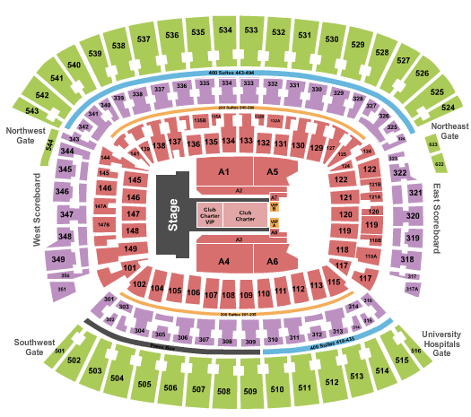 Cleveland Browns Stadium Jay Z & Beyonce Seating Chart